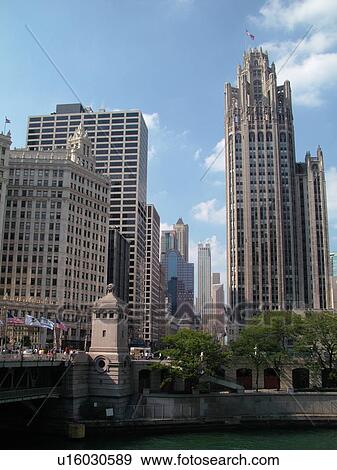 Chicago, IL, Illinois, Windy City, Downtown, skyline, Chicago River View Large Photo Image Stock Photo - Chicago, IL, Illinois, Windy City, Downtown, skyline, Chicago River. Fotosearch