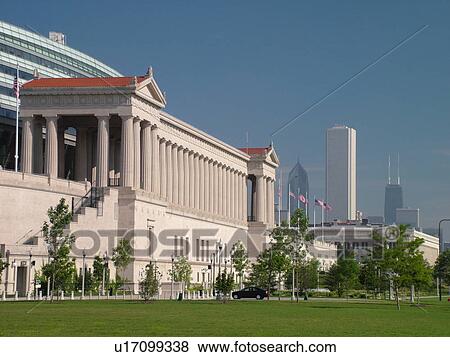 Stock Photo -  Chicago, IL, Illinois, Windy City, Burnham Park, Soldier Field, NFL, Football, Chicago Bears. Fotosearch