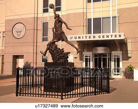 Chicago, IL, Illinois, Windy City, Downtown, United Center, Michael Jordan Statue, NBA, NHL, Basketball, Ice Hockey, Bulls, Blackhawks View Large Photo Image Stock Photo - Chicago, IL, Illinois, Windy City, Downtown, United Center, Michael Jordan Statue, NBA, NHL, Basketball, Ice Hockey, Bulls, Blackhawks. Fotosearch