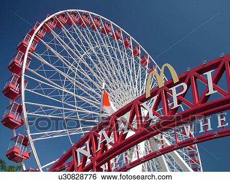 Chicago, IL, Illinois, Windy City, Navy Pier, ferris wheel View Large Photo Image Stock Photograph - Chicago, IL, Illinois, Windy City, Navy Pier, ferris wheel. Fotosearch