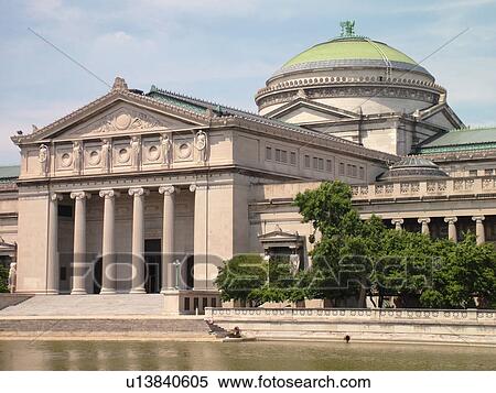 Stock Photography -  Chicago, IL, Illinois, Windy City, Hyde Park, Midway Area, Museum of Science & Industry, Greek Revival Building, Jackson Park. Fotosearch