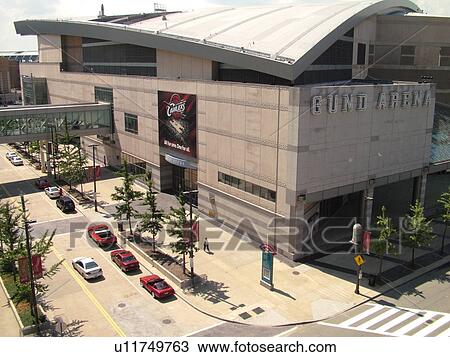 Stock Image -  Cleveland, OH, Ohio, Downtown, Gund Arena, NBA Basketball, Cavaliers. Fotosearch
