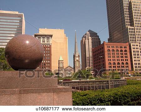 Stock Photo -  Cleveland, OH, Ohio, Downtown, Public Square. Fotosearch