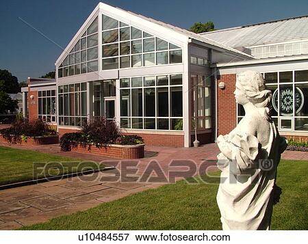 Stock Photo -  Cleveland, OH, Ohio, Rockefeller Park, City of Cleveland Greenhouse Botanical Garden, statue. Fotosearch