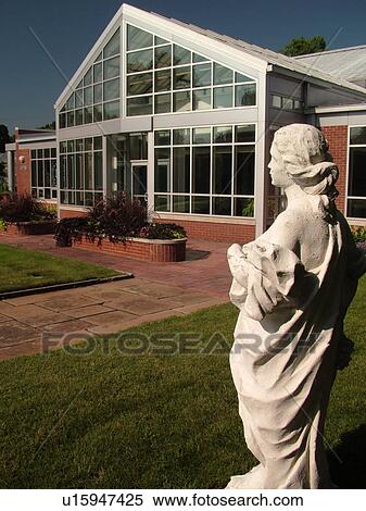 Stock Photography -  Cleveland, OH, Ohio, Rockefeller Park, City of Cleveland Greenhouse Botanical Garden, statue. Fotosearch