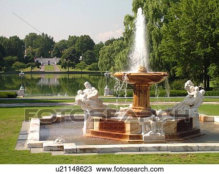 Stock Image -  Cleveland, OH, Ohio, Wade Park, Fine Arts Garden, University Circle Area. Fotosearch