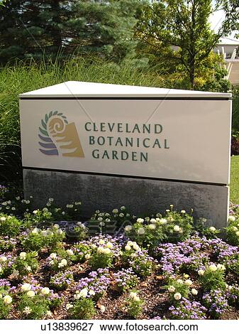 Stock Photo -  Cleveland, OH, Ohio, Wade Park, Cleveland Botanical Garden, entrance sign, University Circle Area. Fotosearch