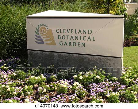 Stock Photo -  Cleveland, OH, Ohio, Wade Park, Cleveland Botanical Garden, entrance sign, University Circle Area. Fotosearch