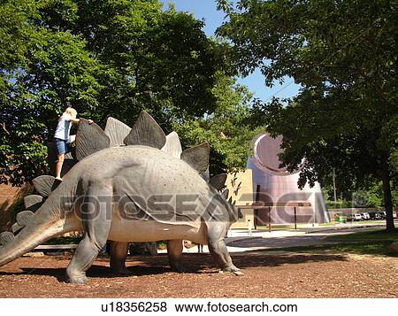 Stock Photo -  Cleveland, OH, Ohio, Wade Park, Cleveland Museum of Natural History, Stegosaurus, University Circle Area. Fotosearch