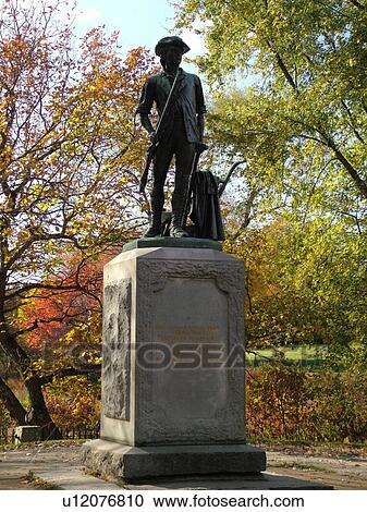 Stock Image -  Concord, MA, Massachusetts, Lexington, Minute Man National Historical Park, Minute Man Statue. Fotosearch