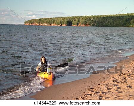 Cornucopia WI, Wisconsin, Lake Superior, beach, kayaking View Large Photo Image Stock Photo -  Cornucopia WI, Wisconsin, Lake Superior, beach, kayaking. Fotosearch
