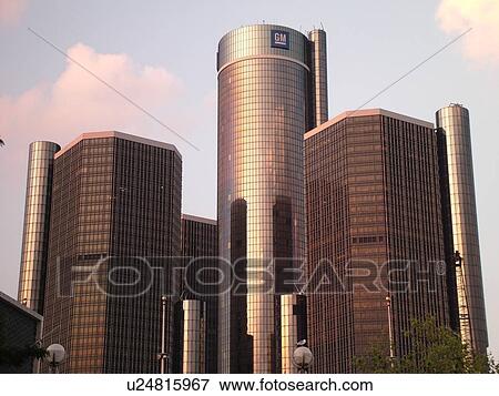 Detroit, MI, Michigan, Downtown, skyline, General Motors Headquarters, Renaissance Center View Large Photo Image Stock Photo - Detroit, MI, Michigan, Downtown, skyline, General Motors Headquarters, Renaissance Center. Fotosearch