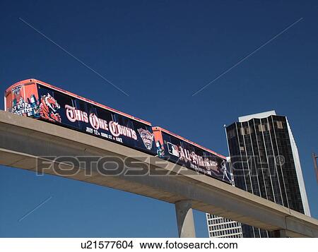 Detroit, MI, Michigan, Motor City, Downtown, Detroit People Mover, aerial trolley, elevated light-rail system View Large Photo Image Picture - Detroit, MI, Michigan, Motor City, Downtown, Detroit People Mover, aerial trolley, elevated light-rail system. Fotosearch