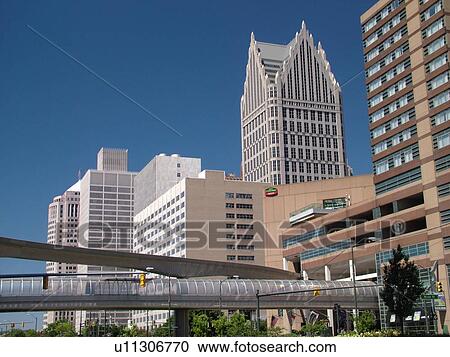 Detroit, MI, Michigan, Motor City, Downtown, skyline View Large Photo Image Stock Image - Detroit, MI, Michigan, Motor City, Downtown, skyline. Fotosearch
