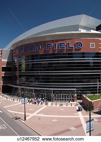 Stock Image -  Detroit, MI, Michigan, Motor City, Ford Field, Stadium, Detroit Lions, Football, NFL. Fotosearch