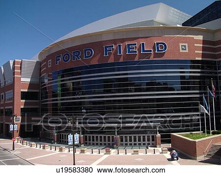 Stock Image -  Detroit, MI, Michigan, Motor City, Ford Field, Stadium, Detroit Lions, Football, NFL. Fotosearch