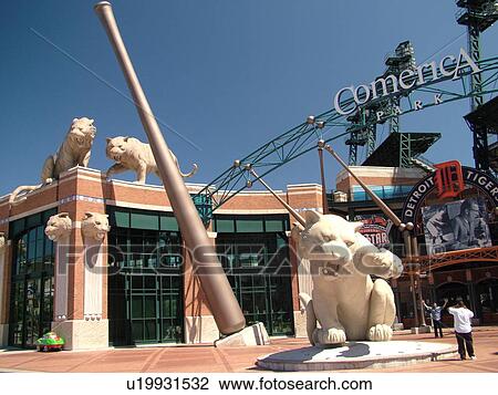 Stock Image -  Detroit, MI, Michigan, Motor City, Comerica Park, Stadium, Detroit Tigers, MLB, Baseball. Fotosearch