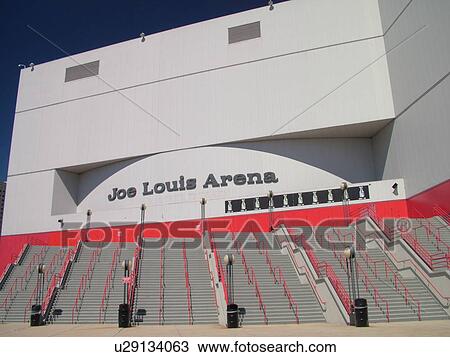Stock Image -  Detroit, MI, Michigan, Motor City, Downtown, Joe Louis Arena, NHL, Hockey, Red Wings. Fotosearch