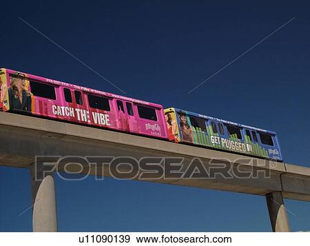 Detroit, MI, Michigan, Motor City, Downtown, Detroit People Mover, aerial trolley, elevated light-rail system View Large Photo Image Stock Photo - Detroit, MI, Michigan, Motor City, Downtown, Detroit People Mover, aerial trolley, elevated light-rail system. Fotosearch
