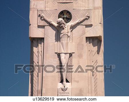 Detroit, MI, Michigan, Motor City, Royal Oak, National Shrine of the Little Flower, 90-foot crucifixion tower, Church View Large Photo Image Stock Photo - Detroit, MI, Michigan, Motor City, Royal Oak, National Shrine of the Little Flower, 90-foot crucifixion tower, Church. Fotosearch