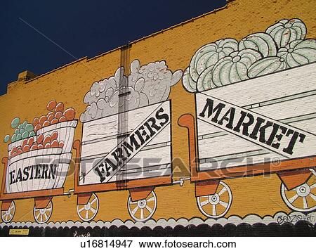 Detroit, MI, Michigan, Motor City, Eastern Detroit Farmers Market, wall mural View Large Photo Image Stock Photo - Detroit, MI, Michigan, Motor City, Eastern Detroit Farmers Market, wall mural. Fotosearch