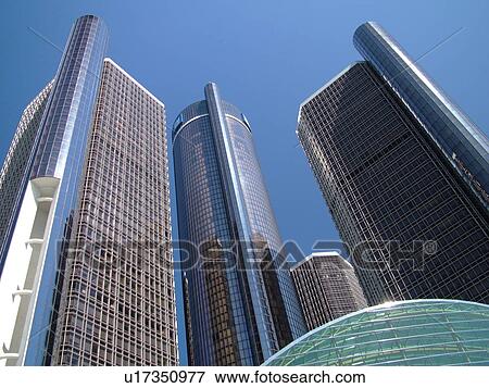 Detroit, MI, Michigan, Motor City, Downtown, skyline, General Motors Headquarters, Renaissance Center, buildings View Large Photo Image Stock Photo - Detroit, MI, Michigan, Motor City, Downtown, skyline, General Motors Headquarters, Renaissance Center, buildings. Fotosearch