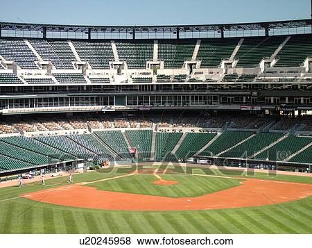Stock Photo -  Detroit, MI, Michigan, Motor City, Comerica Park, Stadium, Detroit Tigers, MLB, Baseball, field. Fotosearch