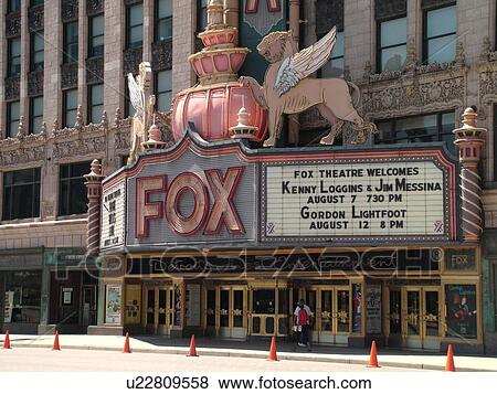 Stock Photo -  Detroit, MI, Michigan, Motor City, Downtown, Fox Theatre, theater. Fotosearch