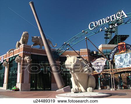 Stock Photo -  Detroit, MI, Michigan, Motor City, Comerica Park, Stadium, Detroit Tigers, MLB, Baseball. Fotosearch