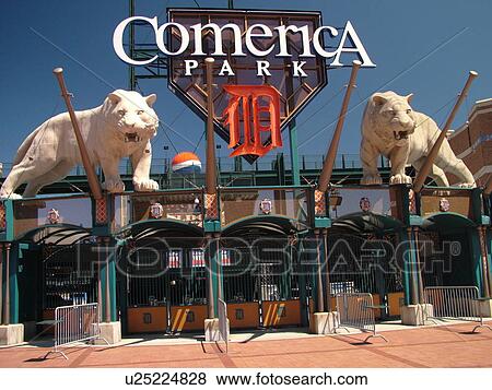 Detroit, MI, Michigan, Motor City, Comerica Park, Stadium, Detroit Tigers, MLB, Baseball View Large Photo Image Stock Photo - Detroit, MI, Michigan, Motor City, Comerica Park, Stadium, Detroit Tigers, MLB, Baseball. Fotosearch