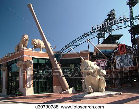 Stock Photo -  Detroit, MI, Michigan, Motor City, Comerica Park, Stadium, Detroit Tigers, MLB, Baseball. Fotosearch