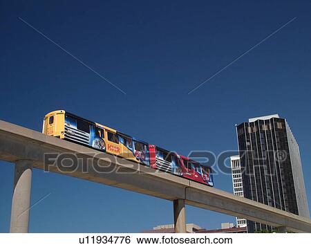 Detroit, MI, Michigan, Motor City, Downtown, Detroit People Mover, aerial trolley, elevated light-rail system View Large Photo Image Stock Photograph - Detroit, MI, Michigan, Motor City, Downtown, Detroit People Mover, aerial trolley, elevated light-rail system. Fotosearch