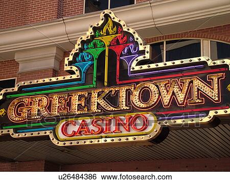 Stock Photograph -  Detroit, MI, Michigan, Motor City, Downtown, Historic Greektown District, Greektown Casino. Fotosearch