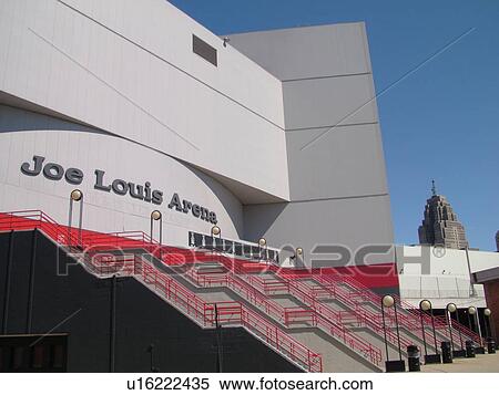 Stock Photography -  Detroit, MI, Michigan, Motor City, Downtown, Joe Louis Arena, NHL, Hockey, Red Wings. Fotosearch