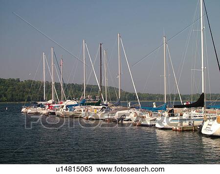 Stock Image -  Egg Harbor, WI, Wisconsin, Green Bay, marina, harbor. Fotosearch