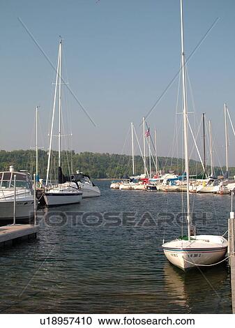 Stock Image -  Egg Harbor, WI, Wisconsin, Green Bay, marina, harbor. Fotosearch