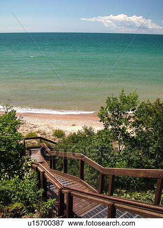 Epoufette, MI, Michigan, Lake Michigan, lakeshore View Large Photo Image Stock Photo - Epoufette, MI, Michigan, Lake Michigan, lakeshore. Fotosearch