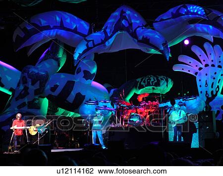 Stock Image -  Essex Junction, VT, Vermont, Champlain Valley Fair, Yes in Concert, evening. Fotosearch