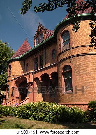 Stock Image -  Evanston, IL, Illinois, Charles Gates, Dawes House ca. 1894 Victorian Mansion. Fotosearch