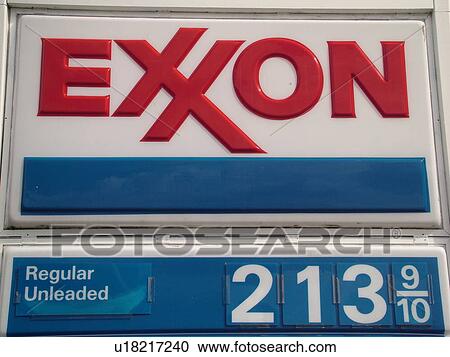 Exxon Gas Station, gas prices, sign, logo View Large Photo Image Stock Image - Exxon Gas Station, gas prices, sign, logo. Fotosearch