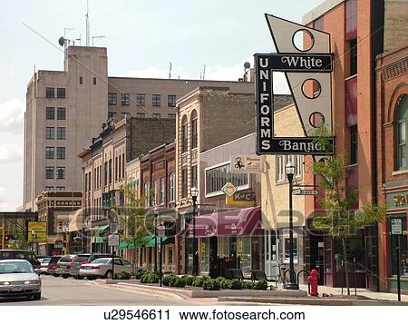 Stock Image -  Fargo, ND, North Dakota, Downtown, Broadway. Fotosearch