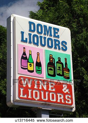 Stock Photography -  Fort Plains, NY, New York, Mohawk Valley, Dome Liquors, store, Wine & Liquors, sign. Fotosearch