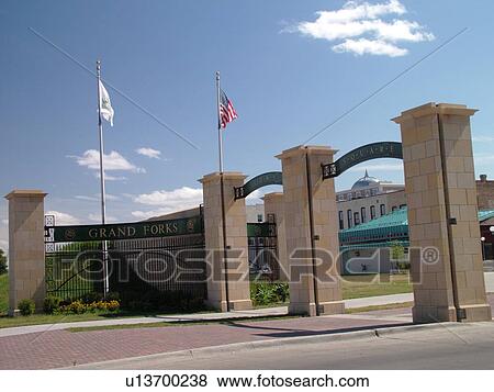 Grand Forks, ND, North Dakota, Town Square, Levee View Large Photo Image Stock Photo - Grand Forks, ND, North Dakota, Town Square, Levee. Fotosearch