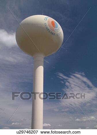 Stock Photo -  Grand Forks, ND, North Dakota, water tower. Fotosearch