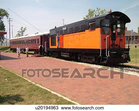 Stock Image -  Green Bay, WI, Wisconsin, National Railroad Museum, trains. Fotosearch