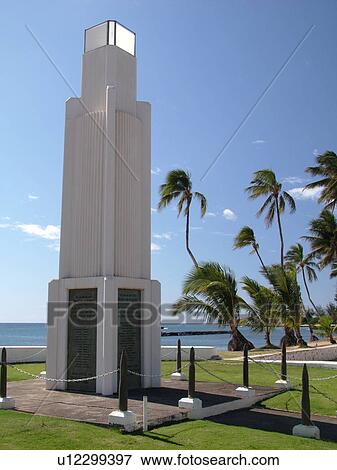 Stock Photo -  Haleiwa, Oahu, HI, Hawaii, North Shore, beach park, World War II War Memorial. Fotosearch