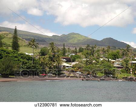 Stock Image -  Hana, Hana Highway, Maui, HI, Hawaii, Hana Coast, Highway 360, East Maui, North Shore, Hana Bay, Hana Beach Park. Fotosearch