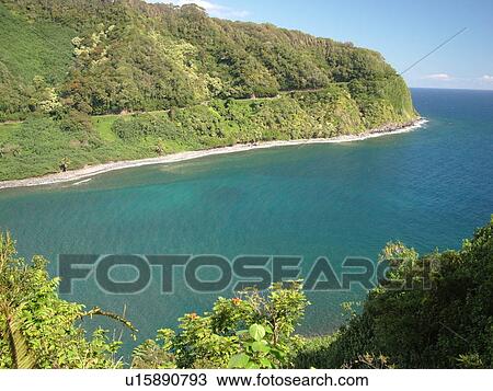 Hana Highway, Maui, HI, Hawaii, Hana Coast, Highway 360, East Maui, North Shore, Honomanu Bay View Large Photo Image Stock Image -  Hana Highway, Maui, HI, Hawaii, Hana Coast, Highway 360, East Maui, North Shore, Honomanu Bay. Fotosearch