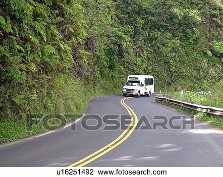 Stock Image -  Hana Highway, Maui, HI, Hawaii, Hana Coast, Highway 360, East Maui, North Shore. Fotosearch