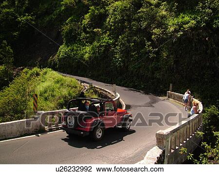 Stock Image -  Hana Highway, Maui, HI, Hawaii, Hana Coast, Highway 360, East Maui, North Shore. Fotosearch